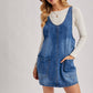 DENIM WASHED OVERALL POCKET DRESS