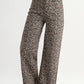 Leopard Frayed Edge Wide Leg High Waist Jeans