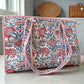 Millie Blue and Pink Floral Tote Bag