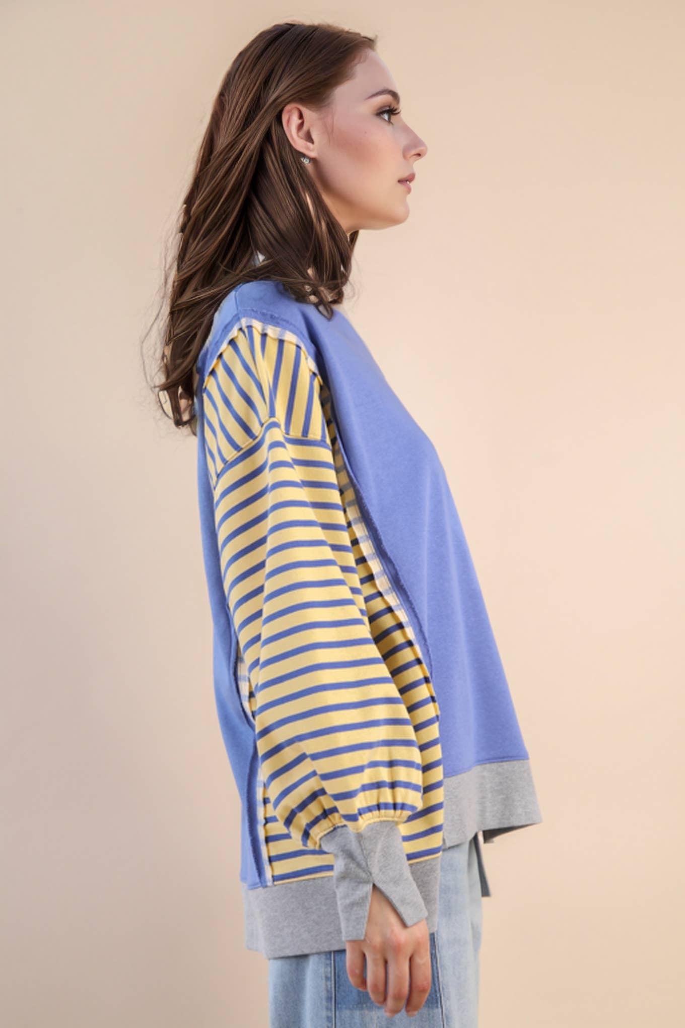 Oversized Striped Casual Knit Top