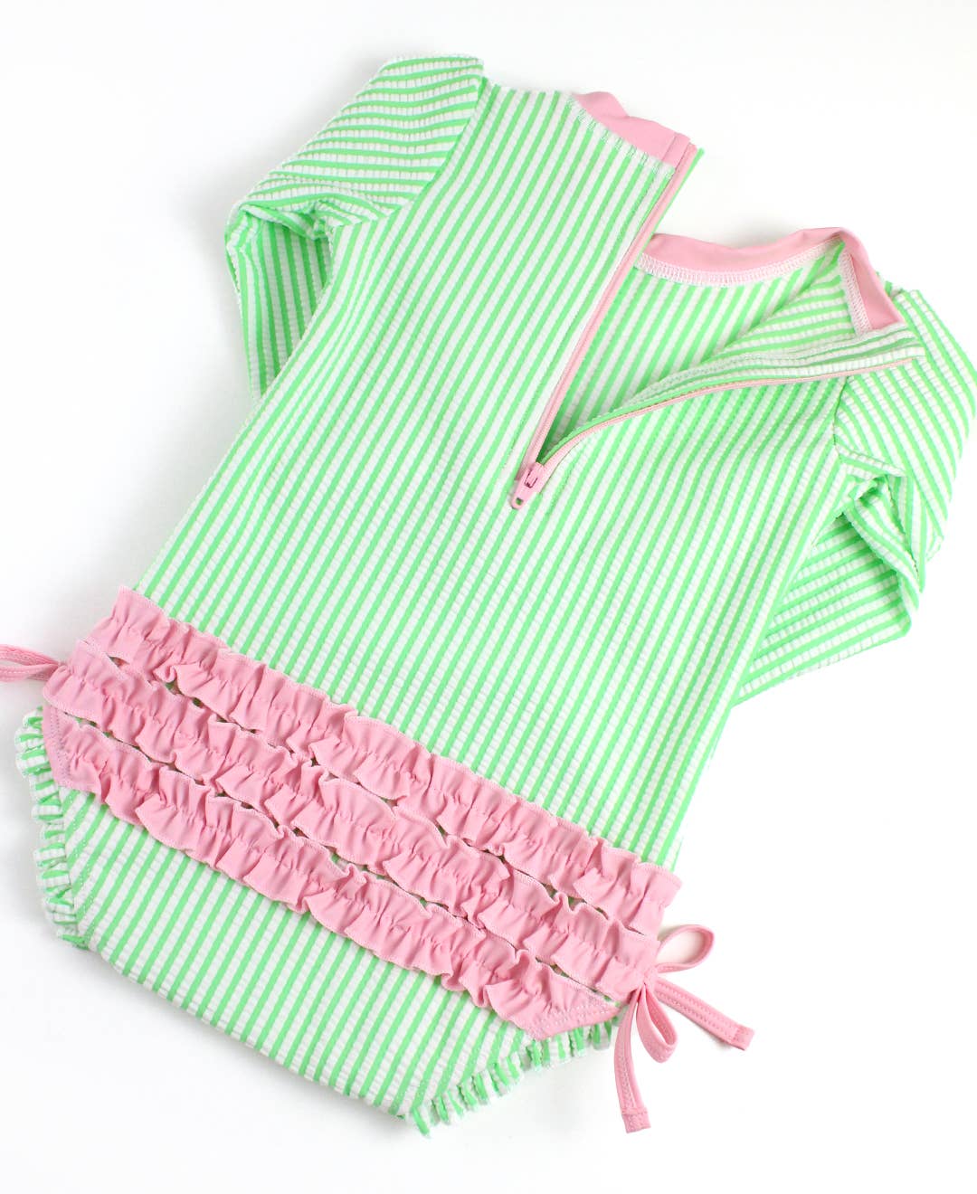 Spring Green Seersucker Swimsuit