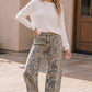 Camo Wide Leg Utility Denim Pants