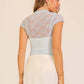 Mock Neck Lace Mesh Top