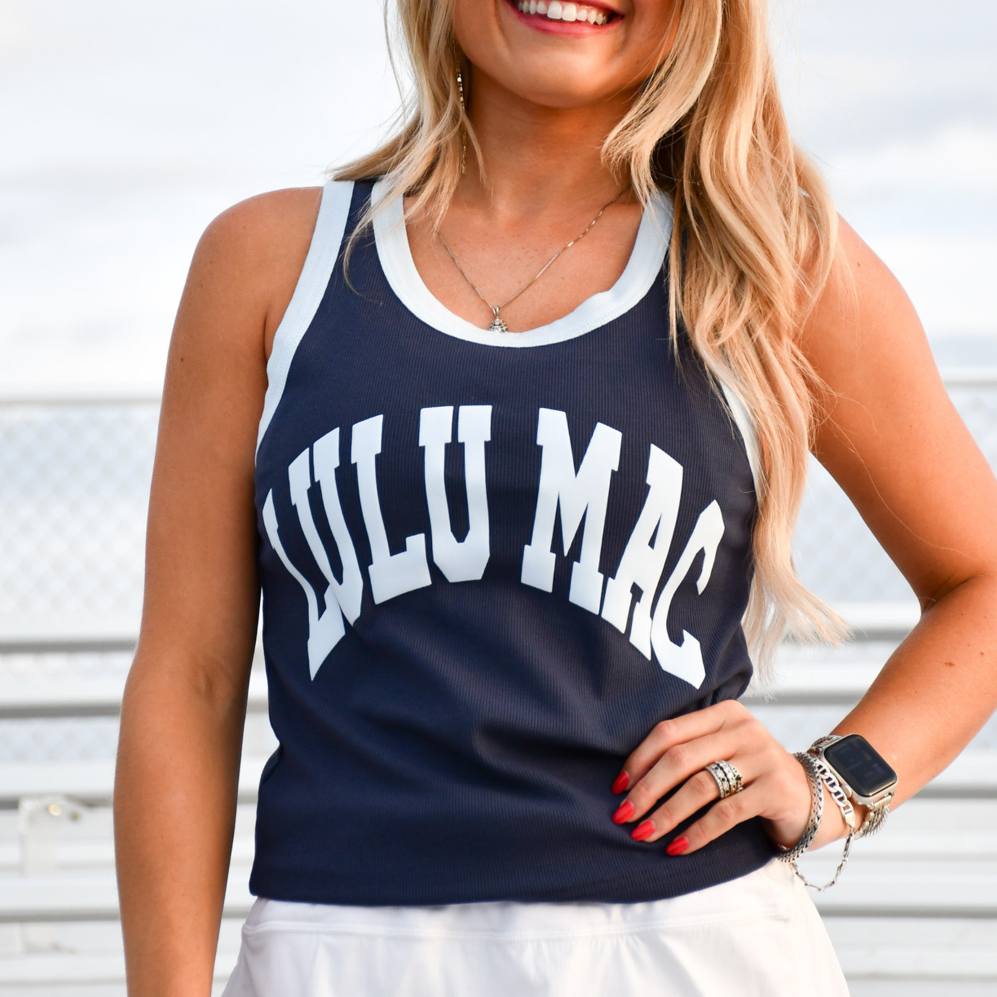LULU MAC Tank - Navy/Light Blue