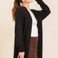 Open-Front Waffle Knit Cardigan