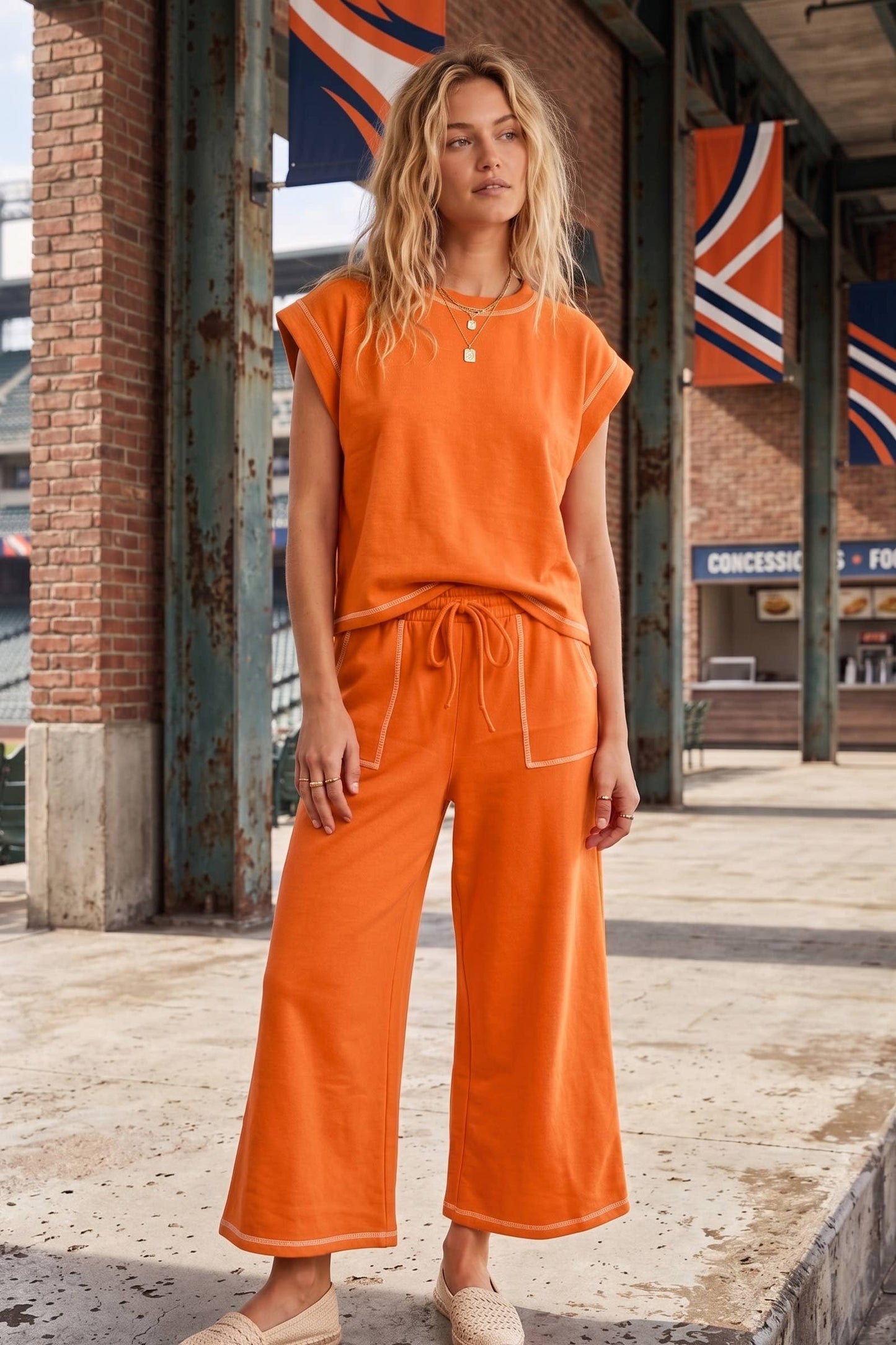 Scuba Contrast Stitch Lounge Set