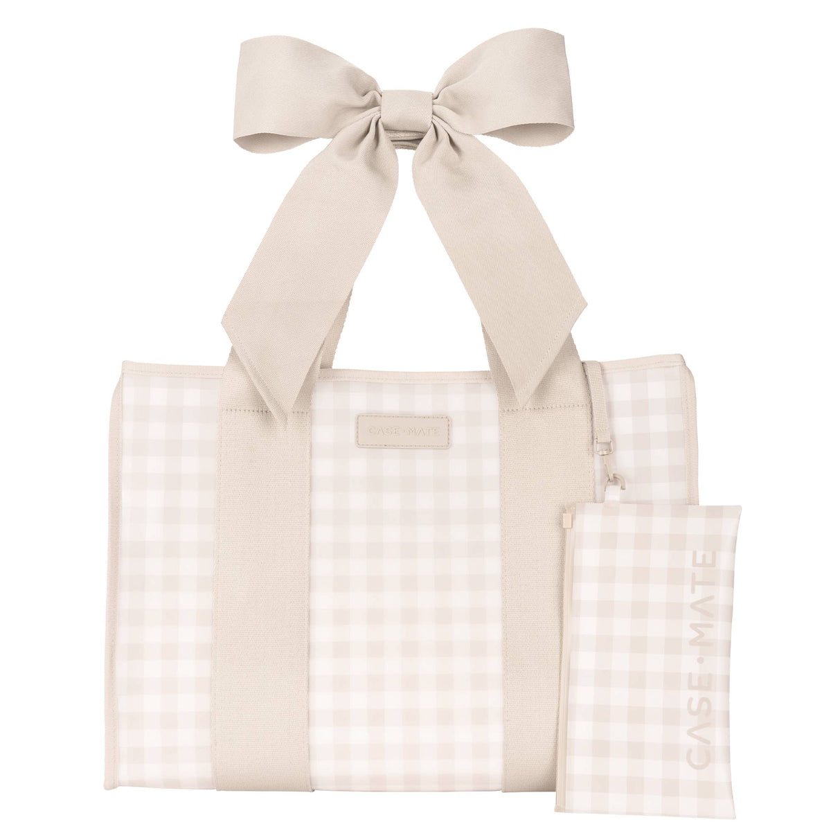 Case-Mate Latte Gingham Bow Jelly Tote Bag (Classic)