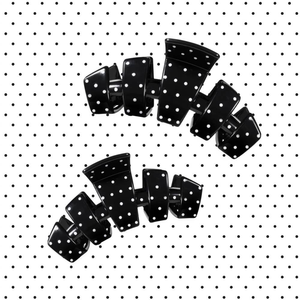 Classic Black Polka Dot Party Large Claw Clip