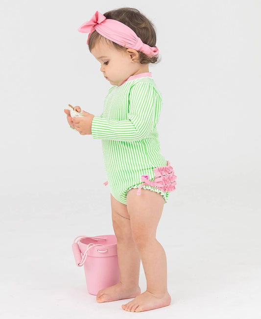 Spring Green Seersucker Swimsuit
