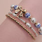 BLUE CERAMIC PORCELAIN BOW MULTI LAYER BRACELET