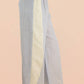 Lace Contrast Stripe Wide Leg Pants