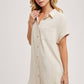 BUTTON UP SHIRT DRESS WITH POCKET