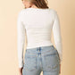 TWIST FRONT LONG SLEEVE KNIT TOP