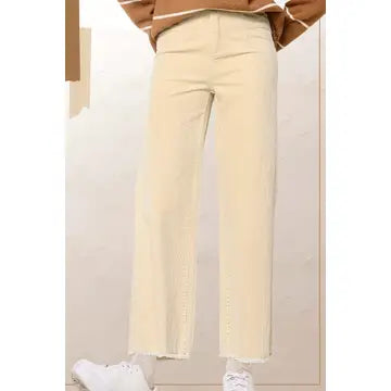 High Waisted Wide Leg Corduroy Pants