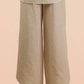 Lace Contrast Stripe Wide Leg Pants