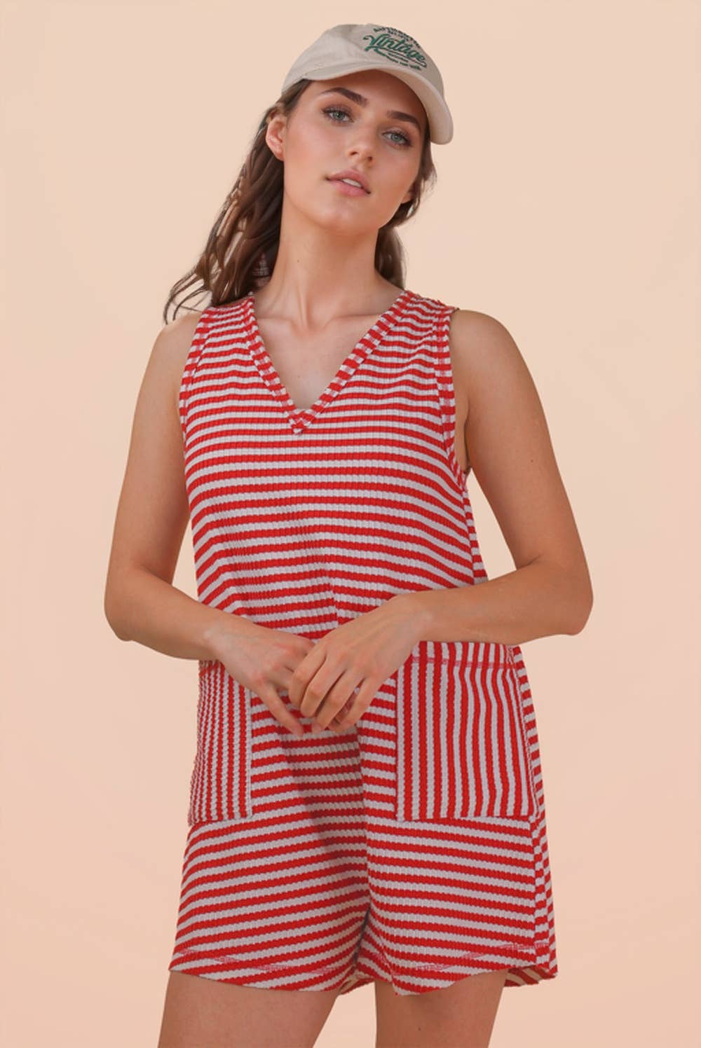 Striped Knit Romper