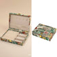 FLORAL PRINT JEWELRY ORGANIZER TRAVEL BOX CASE |