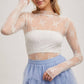 FLORAL EMBROIDERY LACE MESH LAYERING TOP