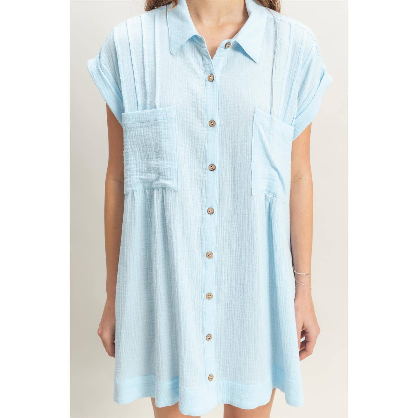 Double Gauze Button Front Tunic