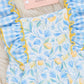 Sunny Lemons Gingham Ruffle Bubble Romper
