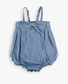 Denim Bow Front Bubble Woven Romper