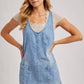DENIM WASHED OVERALL POCKET DRESS