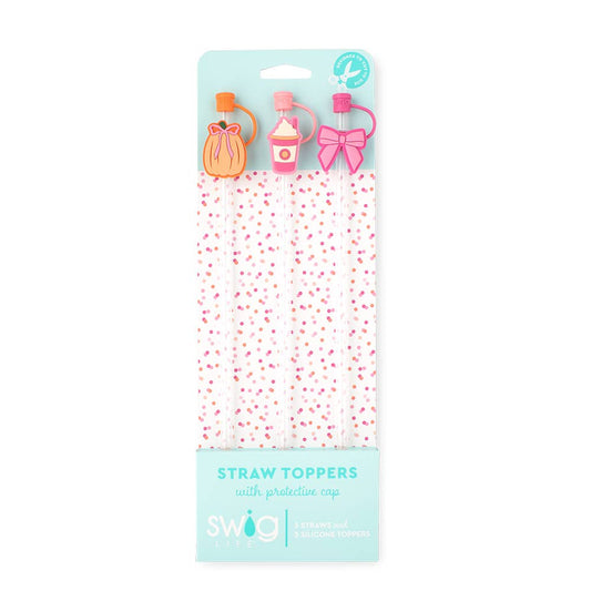 Pumpkins and Bows Straw Topper Set