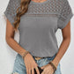 Waffle-Knit Round Neck Top