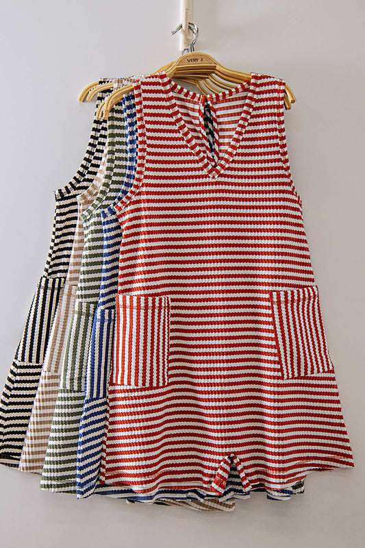 Striped Knit Romper