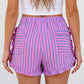 Striped Ruffled Hem Shorts