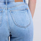 High Waisted Vintage Wash Retro Wide Leg