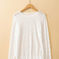 White Mesh Bow Pattern Long Sleeve Top