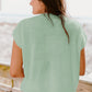 Pink Multi Crochet Flower Knit Short Sleeve Sweater Top