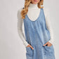 DENIM WASHED OVERALL POCKET DRESS