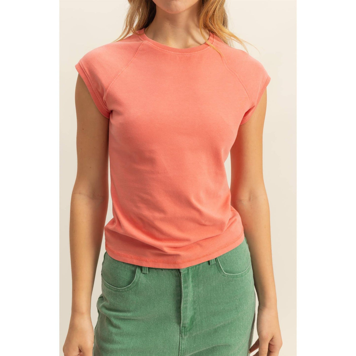 Paola Raglan Cap Sleeve Tee