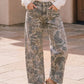 Camo Wide Leg Utility Denim Pants