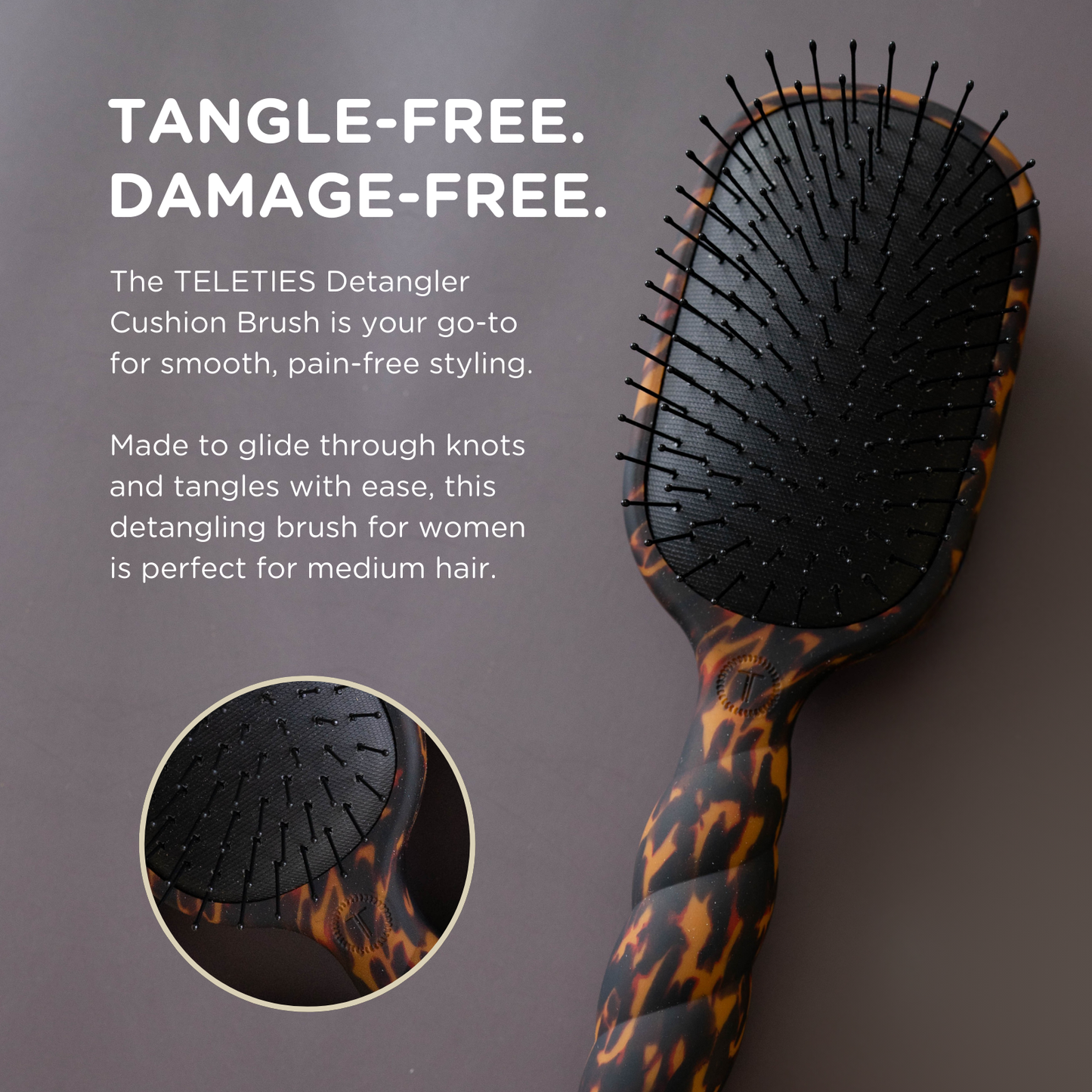 Detangler Hair Brush for Medium Hair - Tortoise
