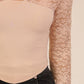Lace Sleeve V-Neck Top