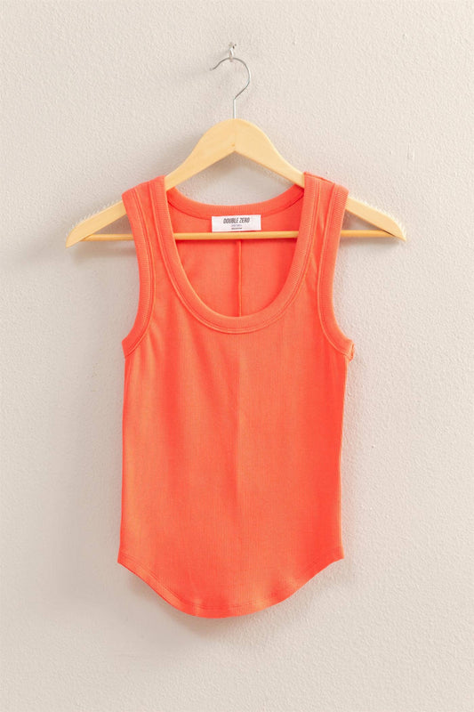 Scoop Neck Ribbed Tank Top