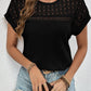 Waffle-Knit Round Neck Top