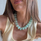 Chunky Beaded Natural Swirl Statement Necklace |