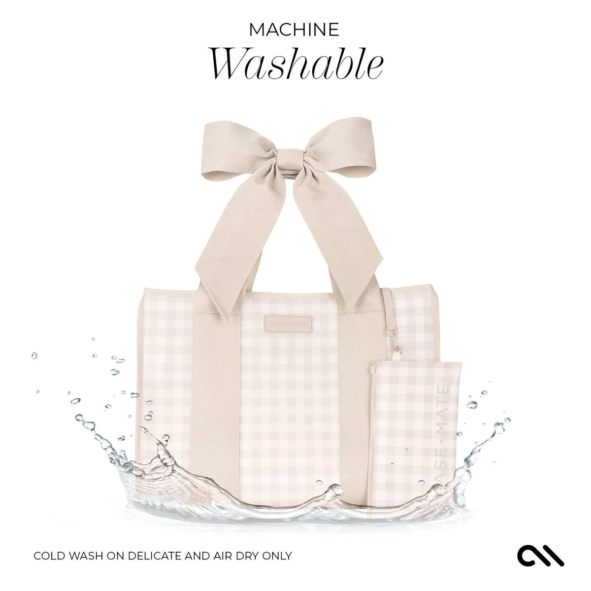 Case-Mate Latte Gingham Bow Jelly Tote Bag (Classic)