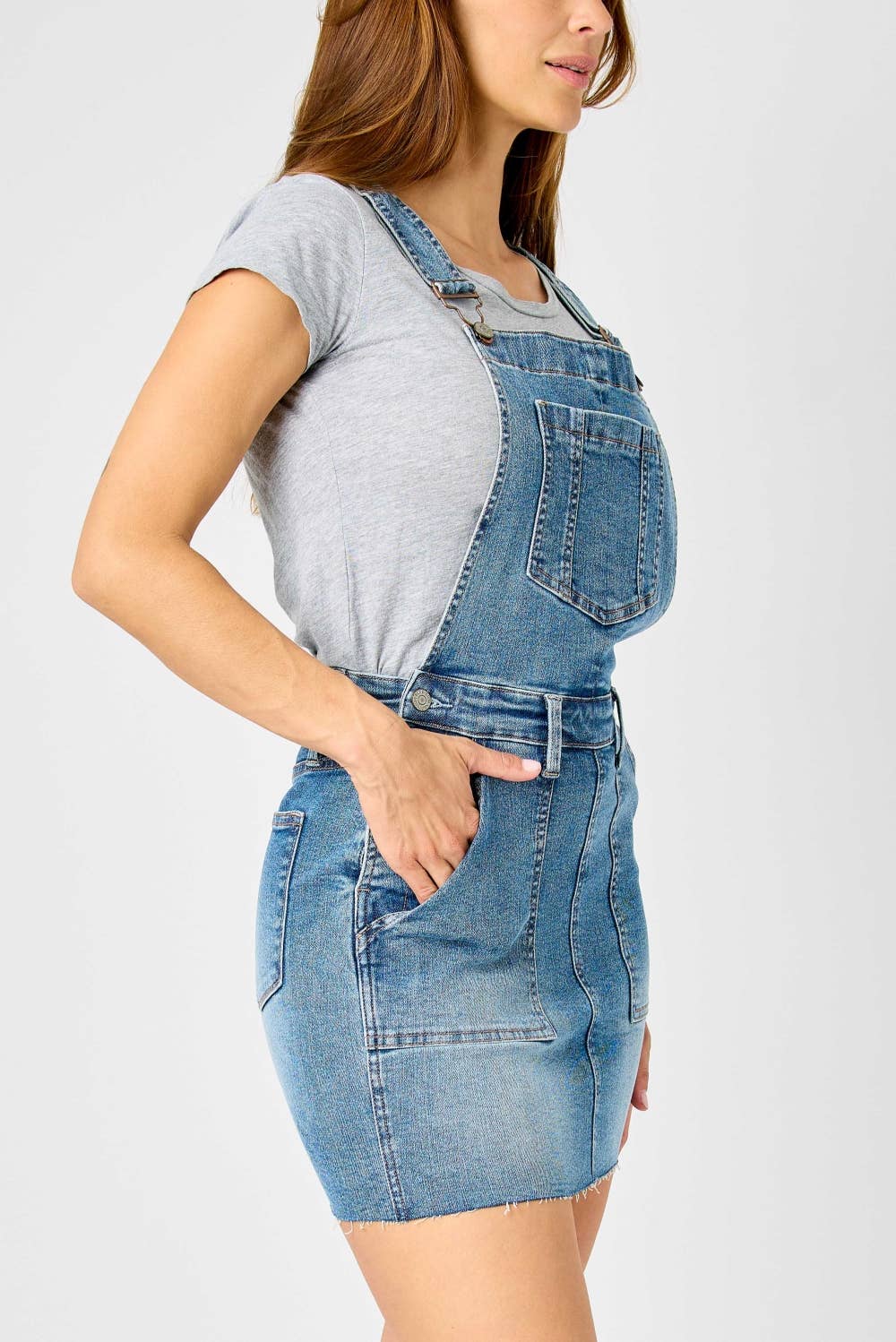HW Raw Hem Overall Skirt