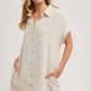 BUTTON UP SHIRT DRESS WITH POCKET