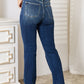 Judy Blue Mid Rise Hand Sand & Destroy Bootcut Jeans
