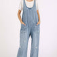 WASHED DENIM RELAXED FIT SLEEVELESS JUMPSUIT