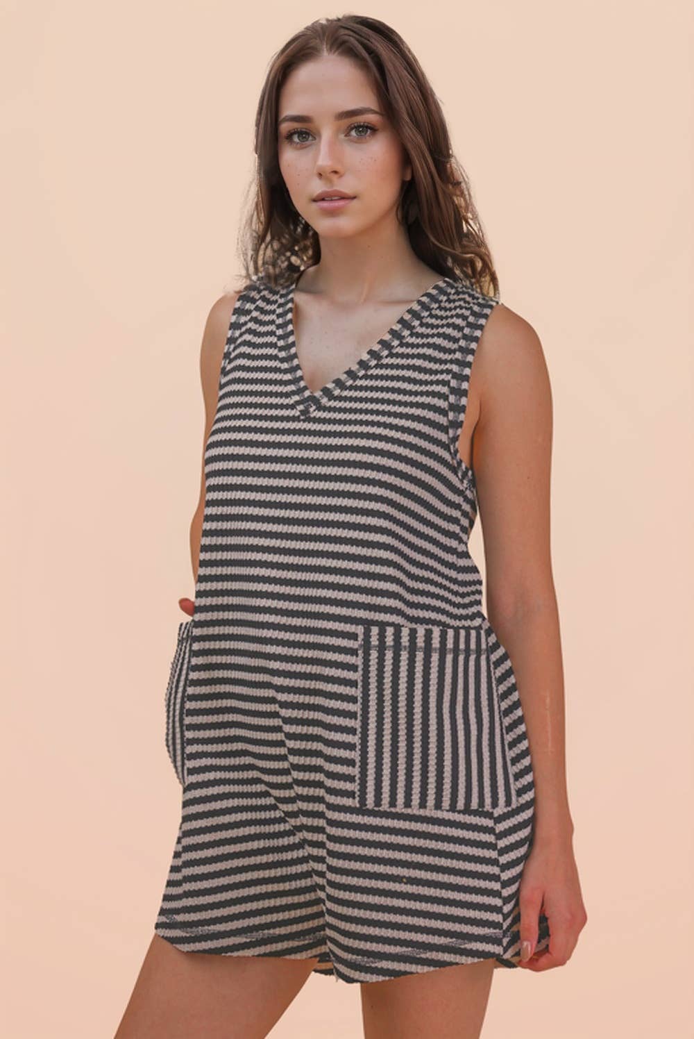 Striped Knit Romper