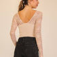 Lace Sleeve V-Neck Top