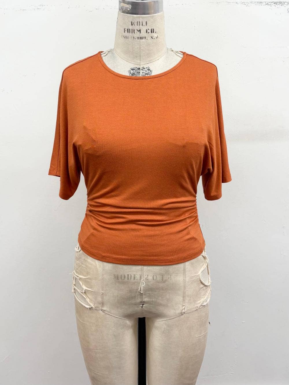 Ruched Waist Dolman Sleeve Top