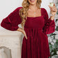 Velvet Corded Tie Back Babydoll Mini Dress